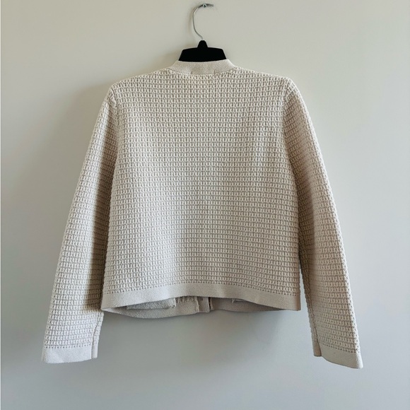 UNIQLO Cardigan Sweater Jacket Beige Knit Pockets Womens M Preppy Old Money - Picture 2 of 11